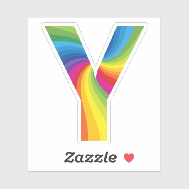 Cute Colorful Rainbow Alphabet Y Sticker (Sheet)