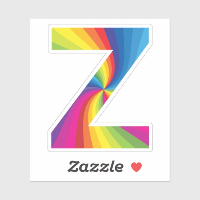 Cute Colorful Rainbow Alphabet Z Sticker (Sheet)