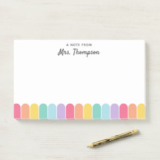Cute Colorful Rainbow Arch Personalized Teacher Post-it Notes