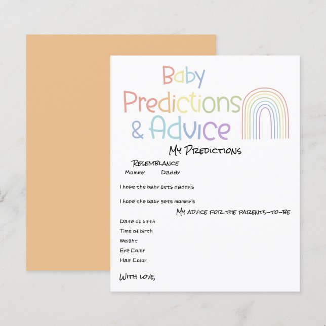 Cute Colorful Rainbow Baby Shower Game Flyer (Front/Back)