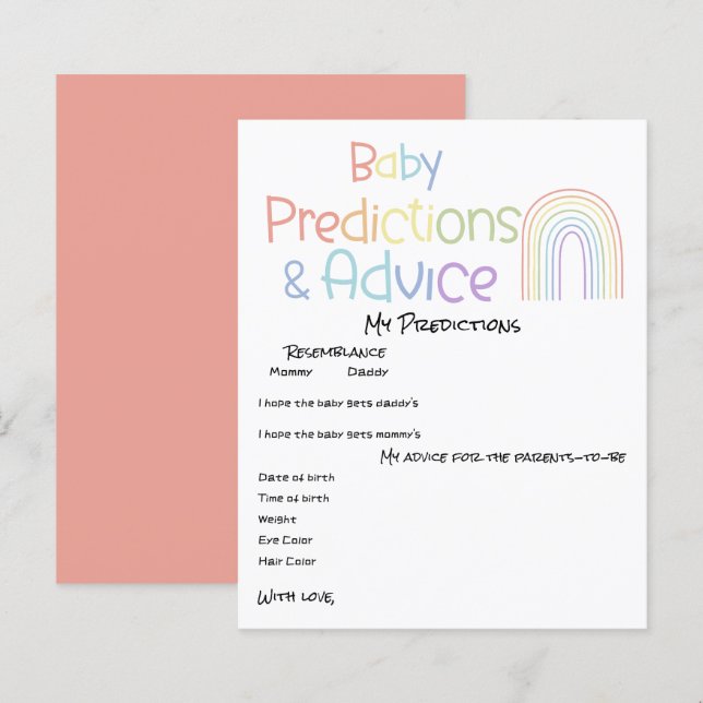 Cute Colorful Rainbow Baby Shower Game Flyer (Front/Back)