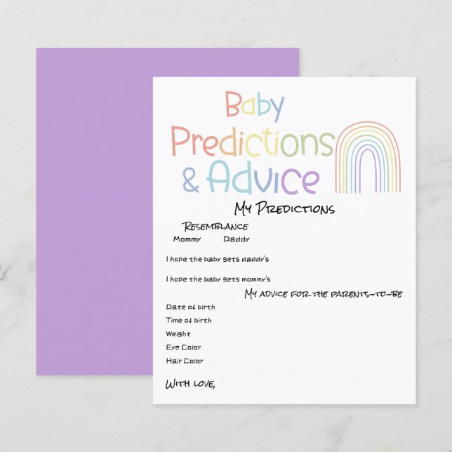 Cute Colorful Rainbow Baby Shower Game Flyer (Front/Back)