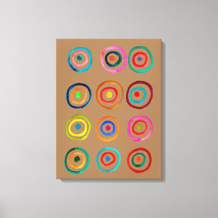 Cute colorful rainbow circles whimsical canvas print