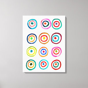 Cute colorful rainbow circles whimsical canvas print