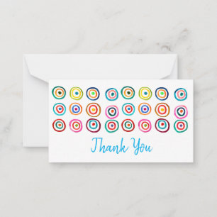 Cute colorful rainbow circles whimsical note card