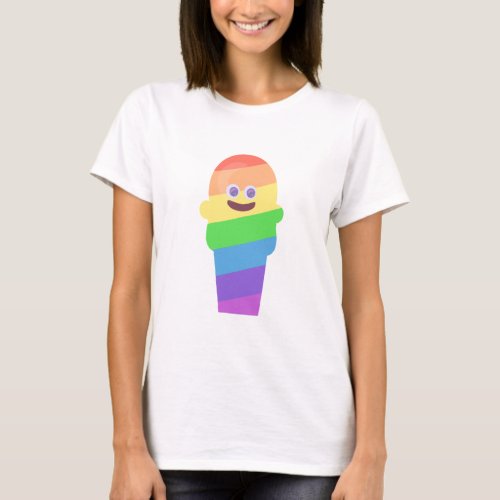 Cute Colorful Rainbow Cone Icon Logo Design T_Shirt