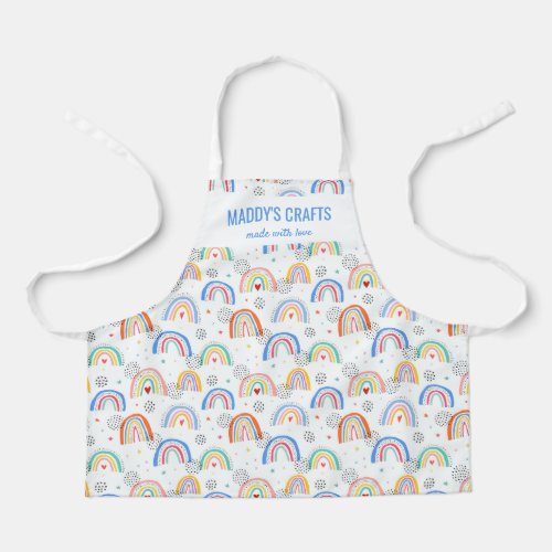 Cute Colorful Rainbow Custom Name Text Apron