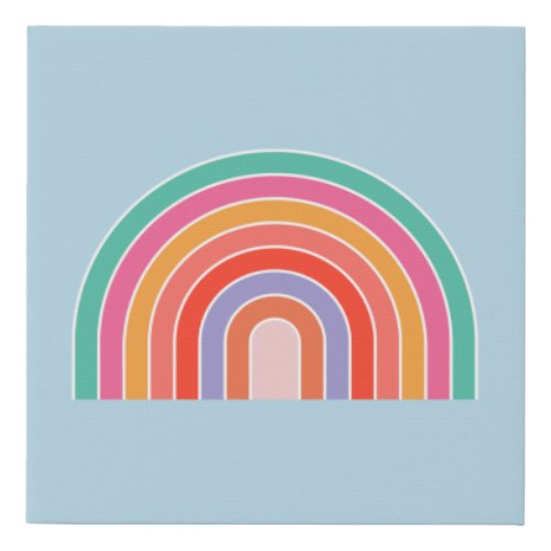 Cute Colorful Rainbow Faux Canvas Print