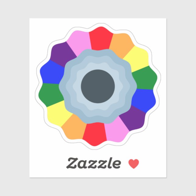 Cute Colorful Rainbow Flower Sticker (Sheet)