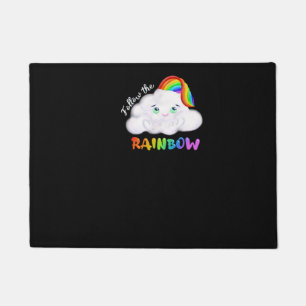 Cute colorful rainbow for pride -follow the rainbo doormat