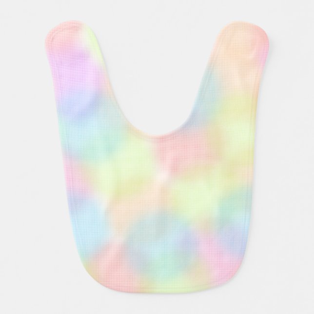 Cute Colorful Rainbow Geometric Circle Pattern Baby Bib (Front)