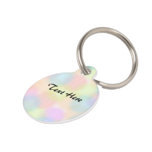 Cute Colorful Rainbow Geometric Circle Pattern Pet ID Tag