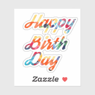 Cute Colorful Rainbow Happy Birthday Sticker