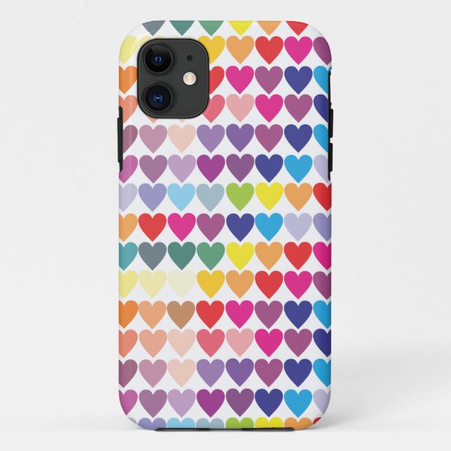 Cute Colorful Rainbow Heart Pattern Case-Mate iPhone Case (Back)