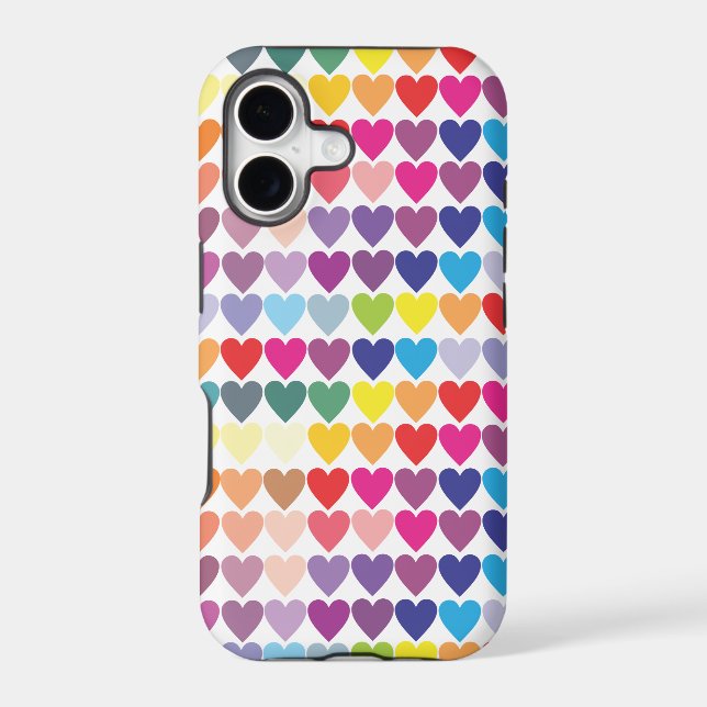 Cute Colorful Rainbow Heart Pattern Iphone Case (Back)