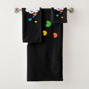 Cute Colorful Rainbow Hearts Sounds Gay I'm In Bath Towel Set