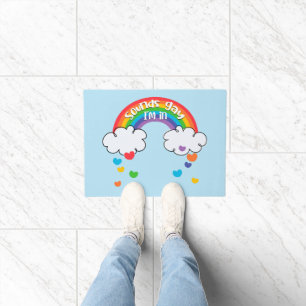 Cute Colorful Rainbow Hearts Sounds Gay I'm In Doormat