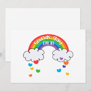 Cute Colorful Rainbow Hearts Sounds Gay I'm In Holiday Card