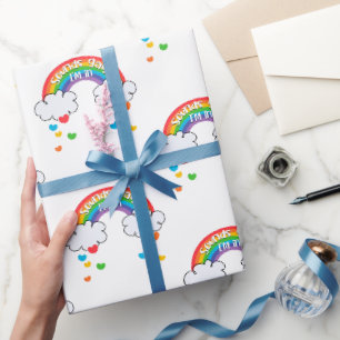Cute Colorful Rainbow Hearts Sounds Gay I'm In Wrapping Paper