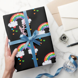 Cute Colorful Rainbow Hearts Sounds Gay I'm In Wrapping Paper