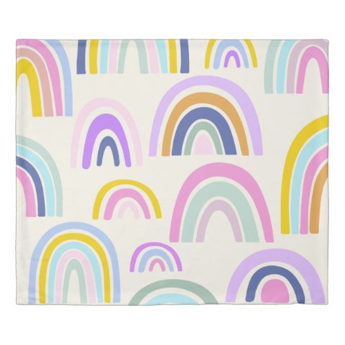 Cute Colorful Rainbow Pattern in Bright Pastels Duvet Cover