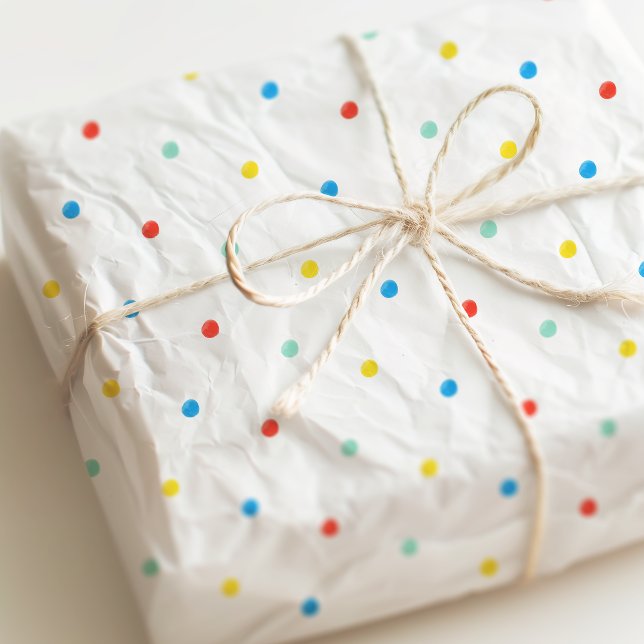 Cute Colorful Rainbow Polka Dot Confetti Birthday Tissue Paper (Creator Uploaded)