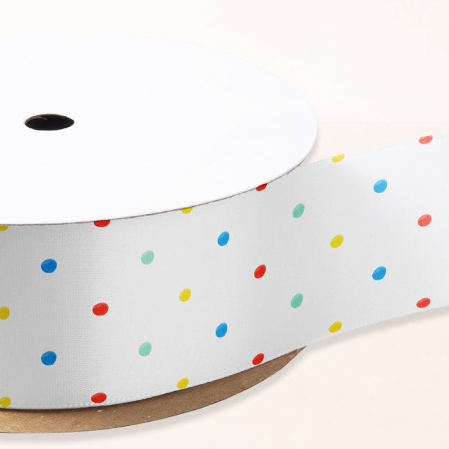 Cute Colorful Rainbow Polka Dot Satin Ribbon (Creator Uploaded)