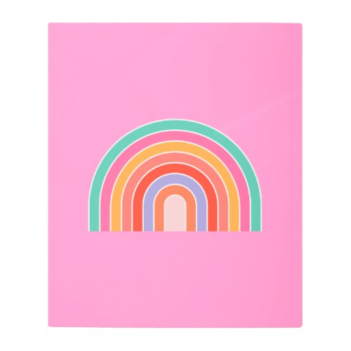 Cute Colorful Rainbow Preppy Pink Metal Print