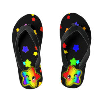 Cute Colorful Rainbow Stars with Smiling Twinkle Kid's Flip Flops Cute Colorful Rainbow Stars with Smiling Twinkle Kid's Flip Flops