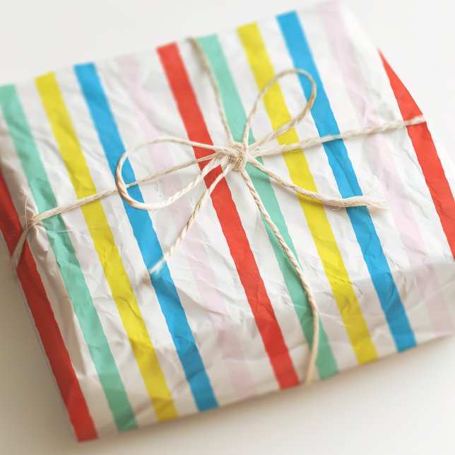 Cute Colorful Rainbow Striped Birthday Gift Tissue Paper (Creator Uploaded)
