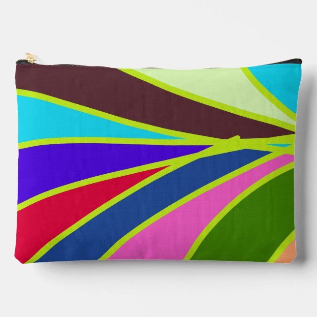 Cute colorful rainbow stripes classic pattern  accessory pouch (Front)