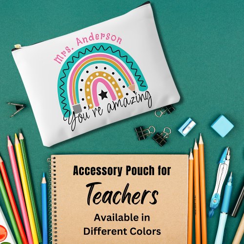 Cute Colorful Rainbow Teacher Appreciation Gifts Accessory Pouch