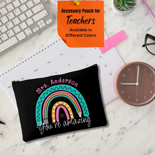Cute Colorful Rainbow Teacher Appreciation Gifts Accessory Pouch