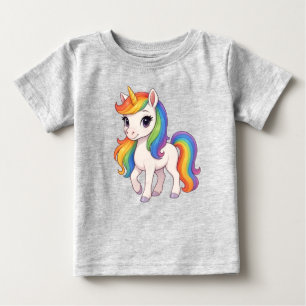 Cute, Colorful Rainbow unicorn Baby T-Shirt