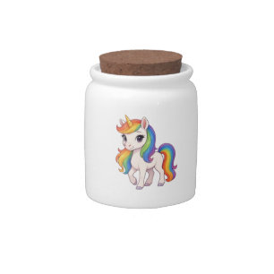 Cute, Colorful Rainbow unicorn Candy Jar