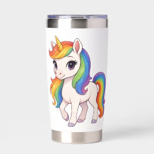 Cute, Colorful Rainbow unicorn Insulated Tumbler