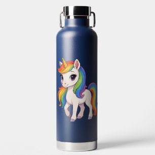Cute, Colorful Rainbow unicorn Water Bottle