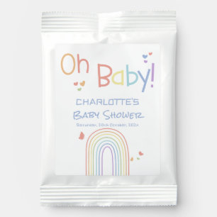 Cute Colorful Rainbow with Hearts Baby Shower Hot Chocolate Drink Mix