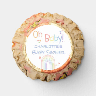 Cute Colorful Rainbow with Hearts Baby Shower Reese's Peanut Butter Cups