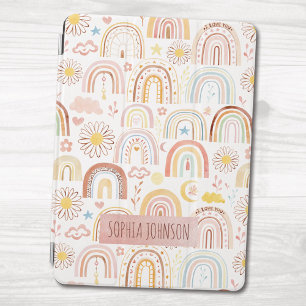 Cute Colorful Rainbows and Daisy Flowers Abstract iPad Mini Cover