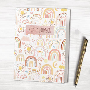 Cute Colorful Rainbows and Daisy Flowers Abstract Pocket Folder