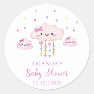 Cute Colorful Raindrop Sweetheart Baby Shower Classic Round Sticker