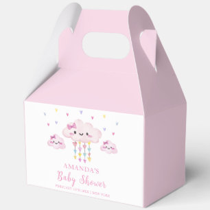 Cute Colorful Raindrop Sweetheart Baby Shower Favor Boxes