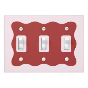 Cute Colorful Red Pink Retro Triple Toggle Light Switch Cover