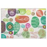 Cute Colorful Retro Cartoon Floral Pattern Fabric