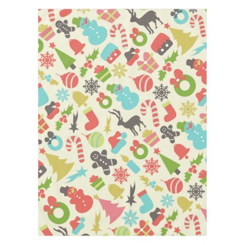 Cute Colorful Retro Christmas Tablecloth