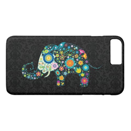 Cute Colorful Retro Flower Elephant Design iPhone 8 Plus7 Plus Case