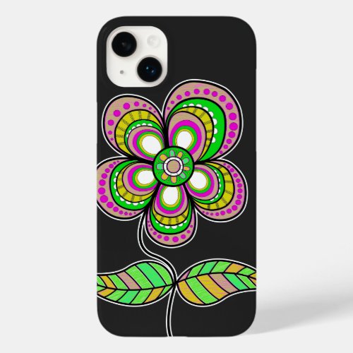 Cute Colorful Retro Flower Illustration Case_Mate iPhone 14 Plus Case