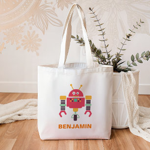 Cute Colorful Robot Kids Tote Bag