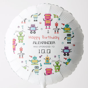 Cute Colorful Robots Kids Robot Birthday Party Balloon